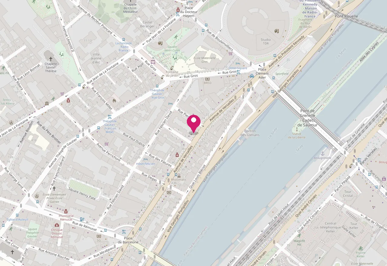 Plan : Reg Art Optique, 30 avenue de Versailles, 75016 Paris